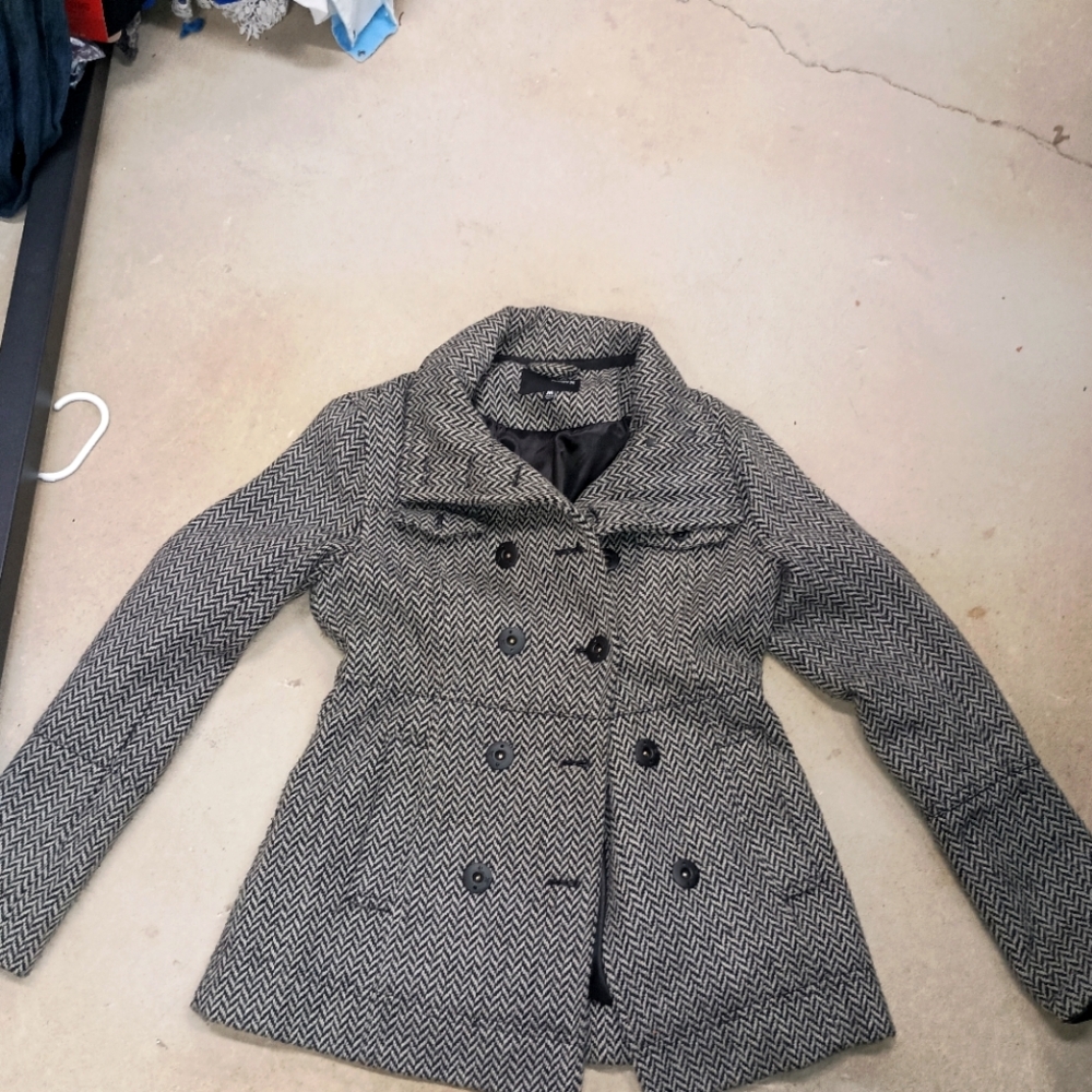 HURLEY LADIES WOMENS MEDIUM.MED M HERRINGBONE DRESS COAT JACKET $135 WINTER